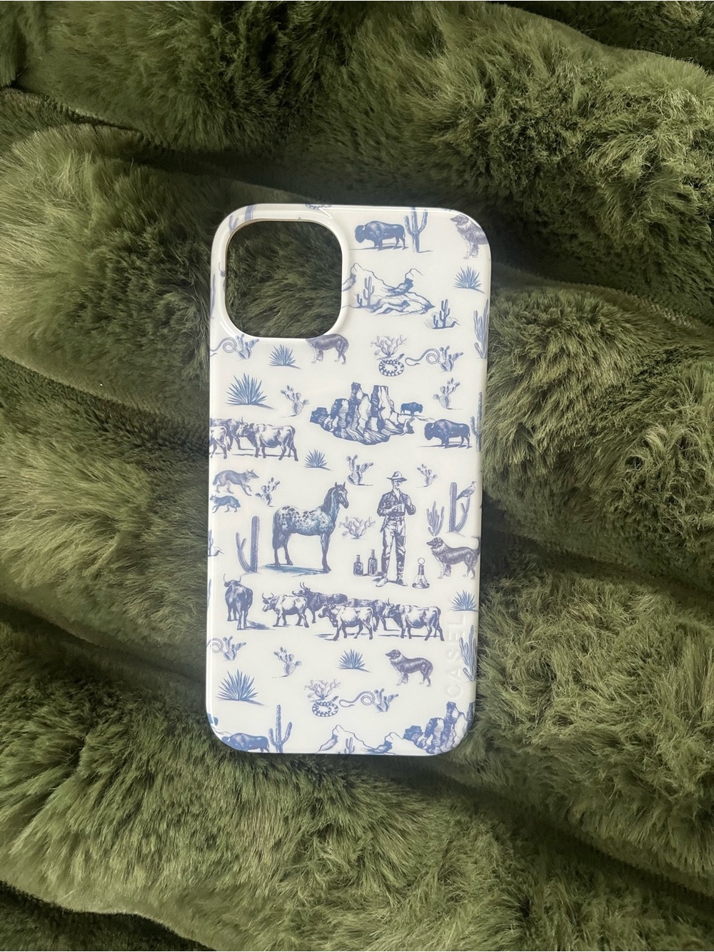 Blue Western Print Phone Case - Casely